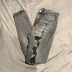 Women’s SHEIN Distressed Ripped Skinny Jeans